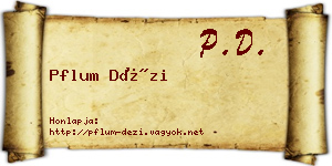 Pflum Dézi névjegykártya